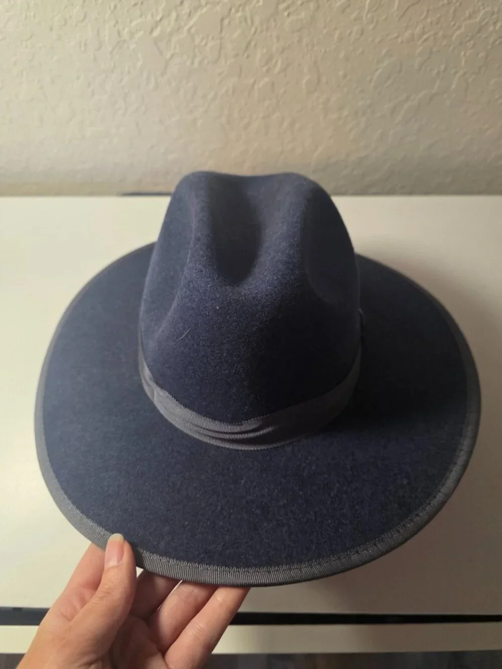 Bruno Capelo Monarch Collection Navy Blue Fedora Hat SMALL Australian Wool